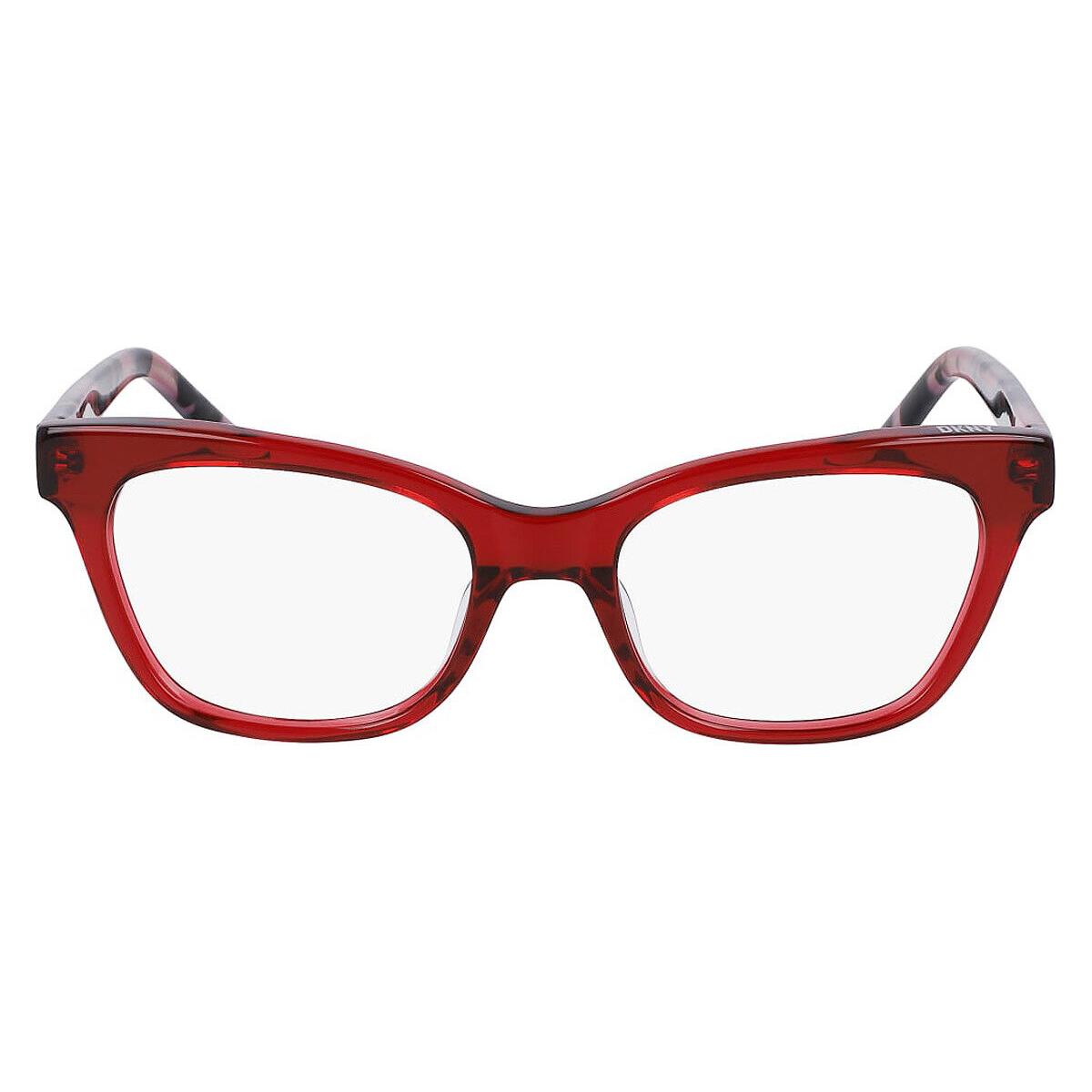 Dkny DK5053 Eyeglasses Women Crystal Red Cat Eye 51mm - Frame: Crystal Red, Lens: Demo