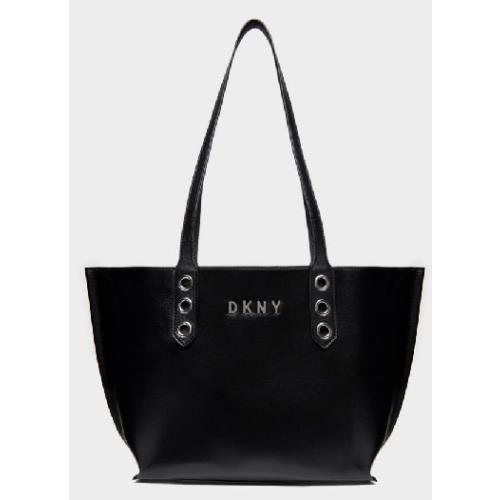 Dkny Medium Duane North South Leather Tote Silver Hardware Magnetic Close E