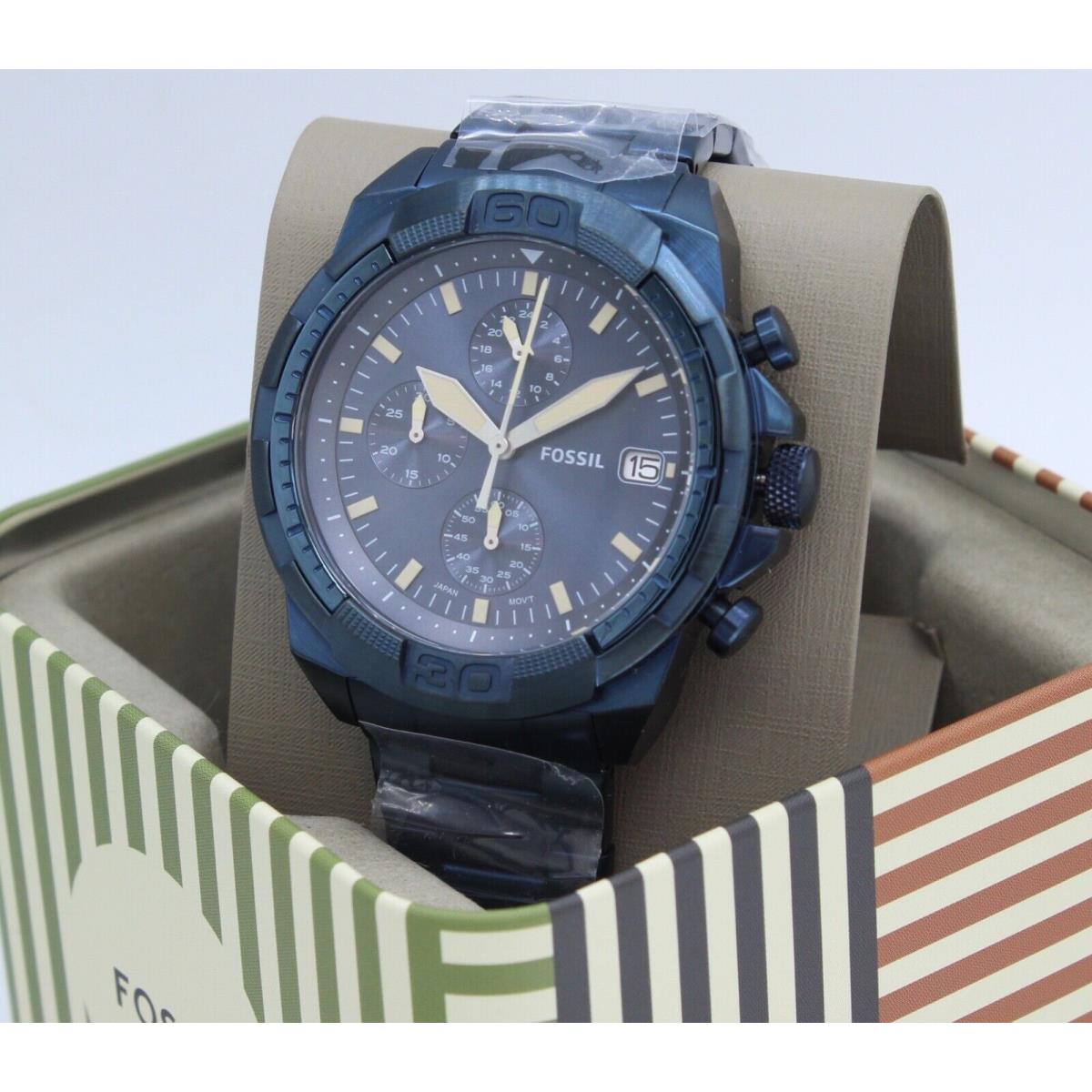 Fossil Bronson Chronograph Navy IP Blue FS5916 Men`s Watch