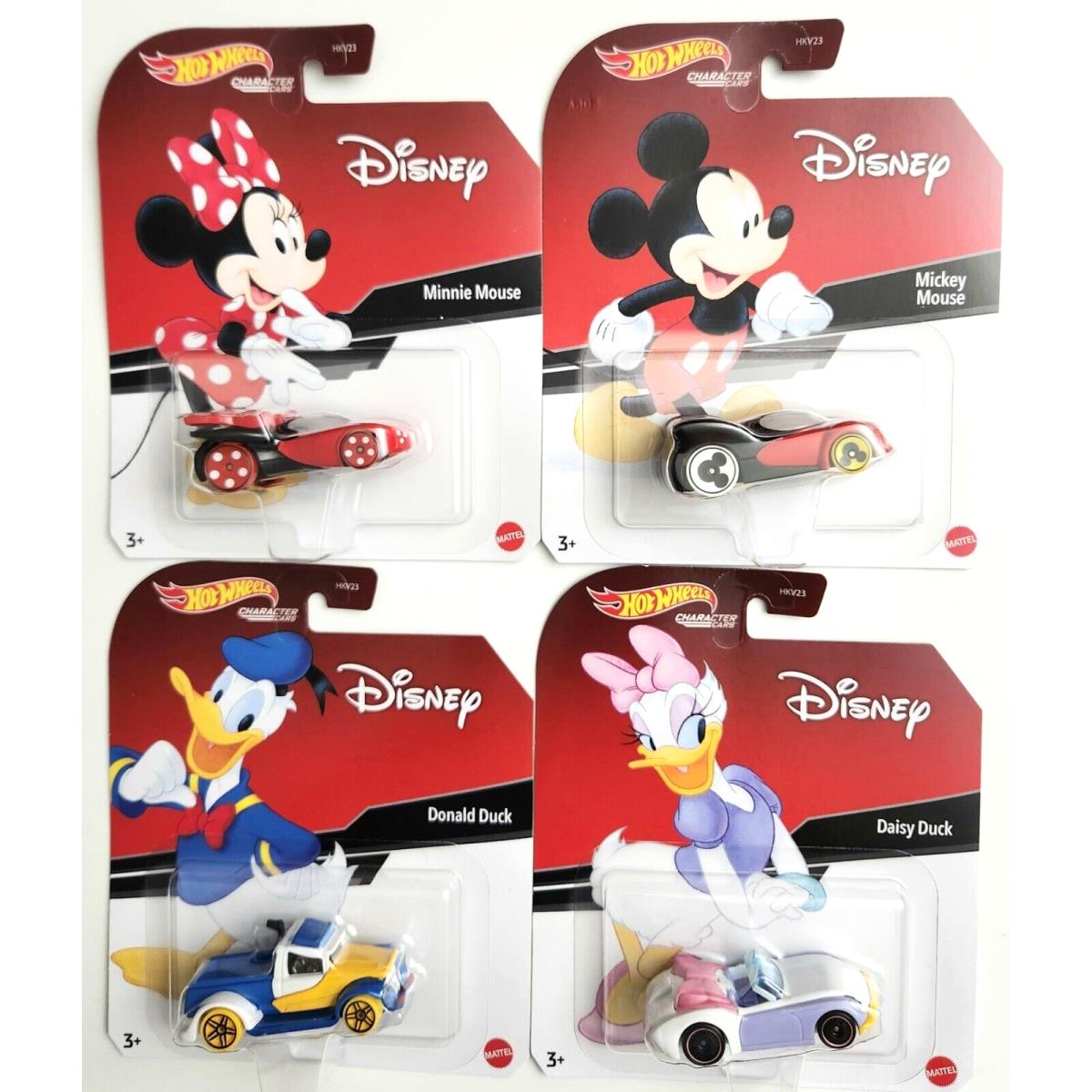 Hot Wheels Daisy Donald Mickey Minnie 2023 Disney Character Cars Valentine Gift