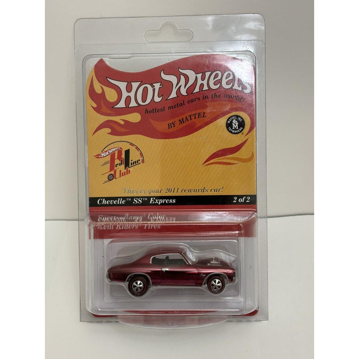 Hot Wheels Rlc Chevelle SS Express 2011 Rewards Car Spectraflame Red Real Riders