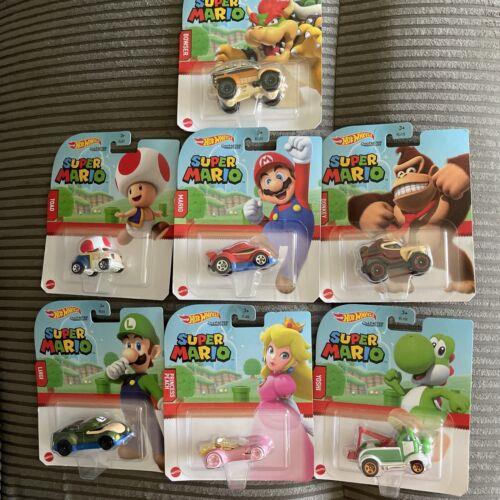 2022 Hot Wheels Character Cars Super Mario 1:64 Diecast Cars Model Toys Set of 7