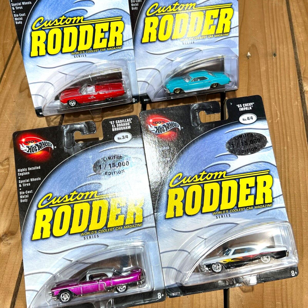 Hot Wheels Custom Rodder-complete Set of 4 - 1:64 Diecast - Limited Edition