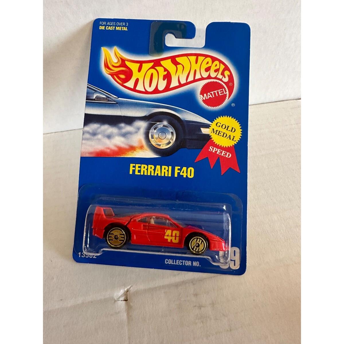 Hot Wheels Ferrari F40 Red 69 Gold Medal Speed W/gold UH Wheels Super Rare K40