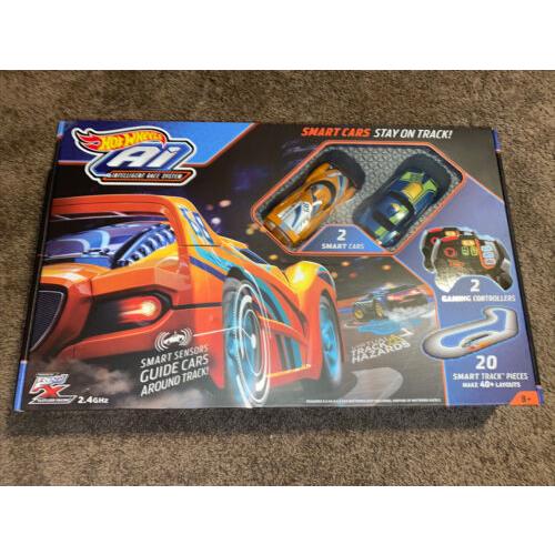 Ai Intelligent Race System Starter Kit Hot Wheels Includes 2 Smart Cars Toy