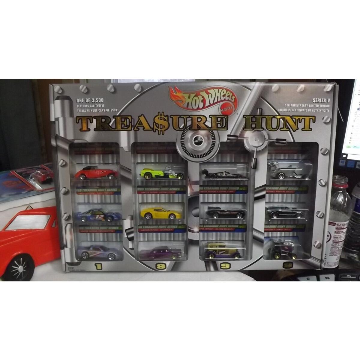 1999 Hotwheels Treasure Hunt 12 Car Set Box Limited Edition
