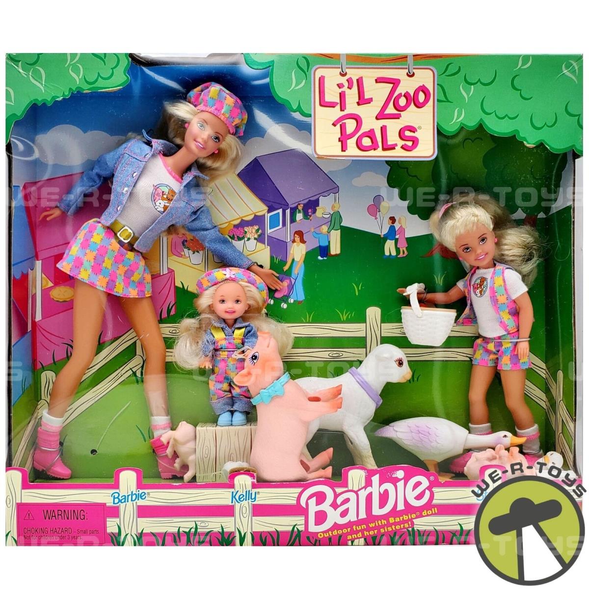 Barbie Li`l Zoo Pals Barbie Stacie Kelly Dolls 1998 Mattel 19625 Nrfb