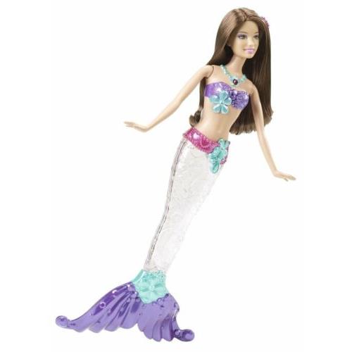 Barbie Sparkle Lights Mermaid Brunette Doll