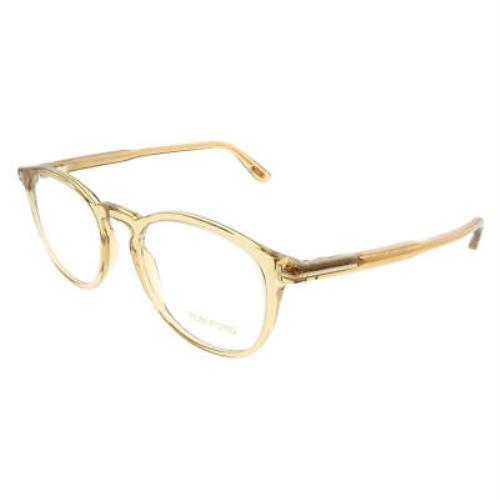 Tom Ford FT 5401 045 Transparent Brown Plastic Round Eyeglasses 51mm