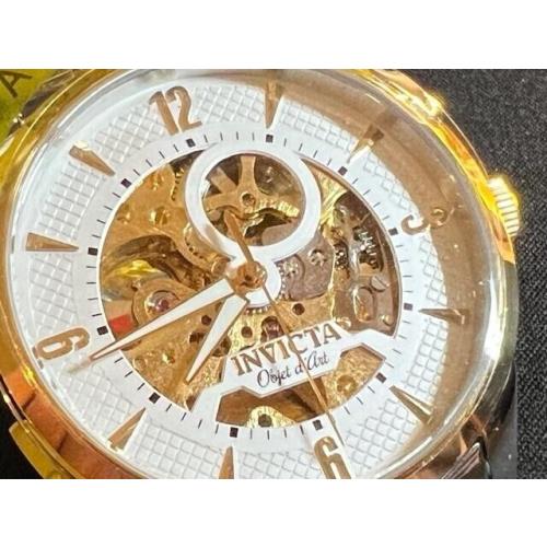 Invicta Objet D Art 27582 Automatic 42Mm Two Tone W/skeleton Dial Men`s Watch