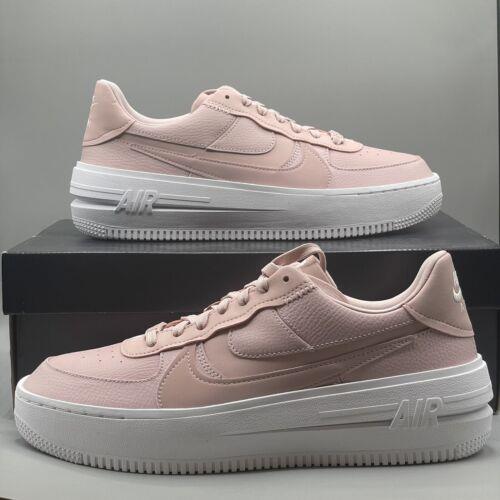 Nike Women`s Air Force 1 Plt.af.orm Shoes Oxford Rose Pink White Size 5