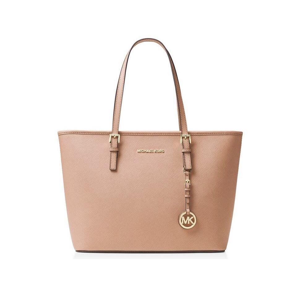 Michael Kors Jet Set Travel Zip Leather Shoulder Tote Blush Pink