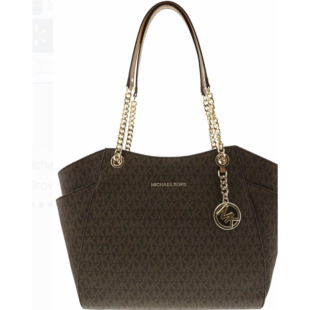 Kors XL Jet Set Chain Shoulder Brown Tote