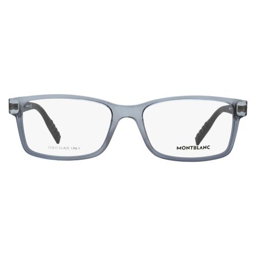 Montblanc Rectangular Eyeglasses MB0066O 003 Transparent Gray/matte Black 56mm 0