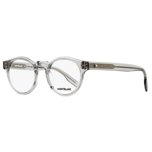 Montblanc Round Eyeglasses MB0123O 003 Transparent Gray 49mm