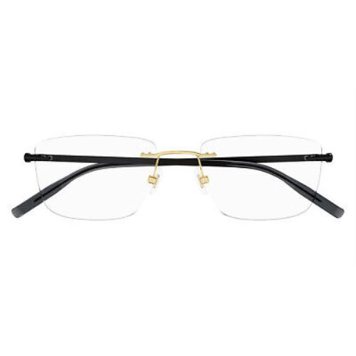 Montblanc MB0281O Eyeglasses Men Gold/black Square 56mm