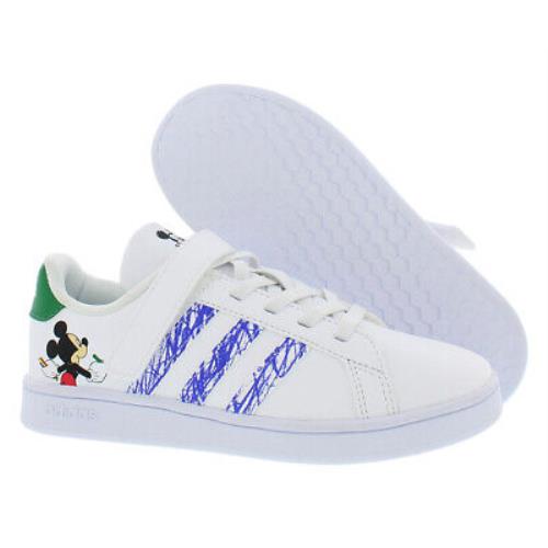 Adidas Grand Court Mm El Boys Shoes - White/Blue , White Main