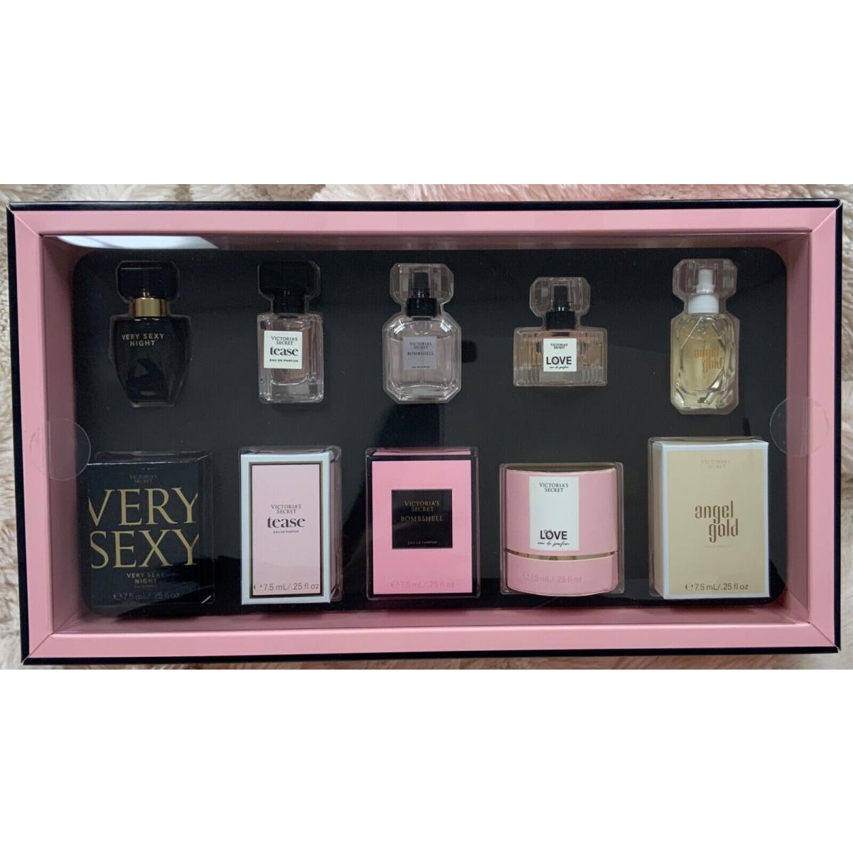 Victoria`s Secret Fine Fragrance Minis 5pc Set Tease Bombshell Love Night Angel