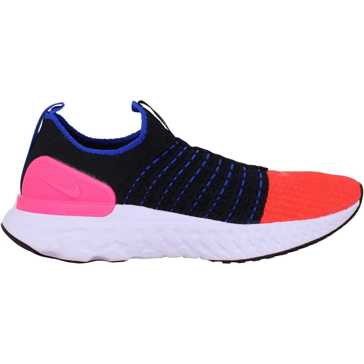 Nike React Phantom Run FK 2 Women Shoes Black Bright Crimson Multi-sz DX2354 001 - Black Bright Crimson