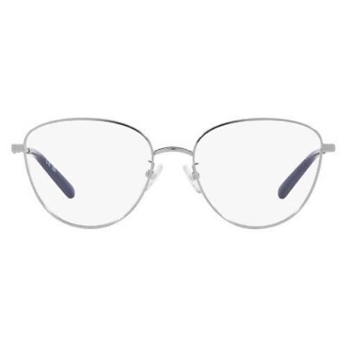 Tory Burch TY1082 Eyeglasses Women Silver Oval 52mm - Frame: Silver, Lens:
