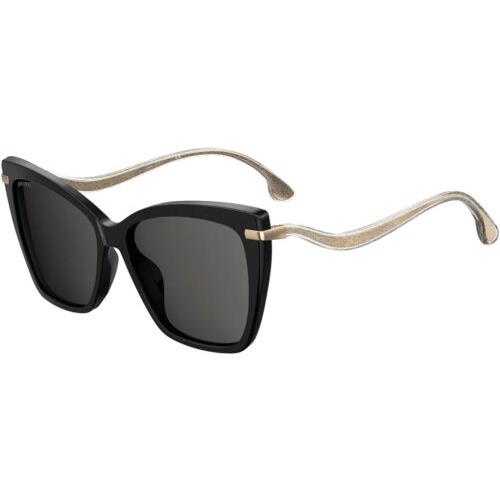 Jimmy Choo Selby Women`s Polarized Black Cat Eye Sunglasses - 0807-M9 - Italy