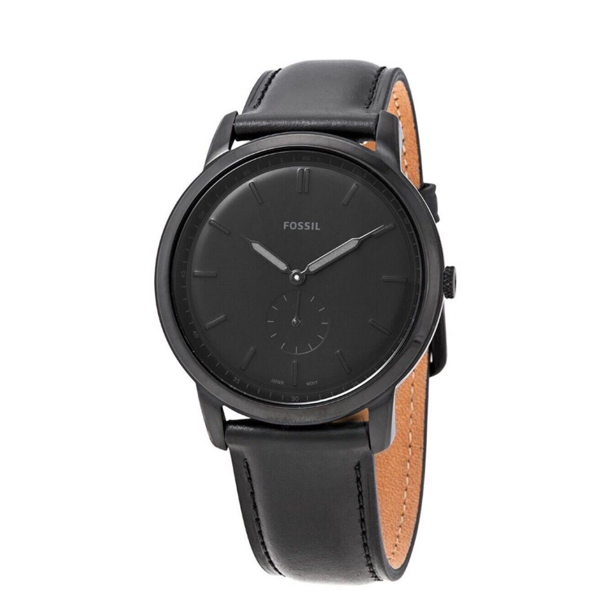 Fossil The Minimalistic Two-hand Black Leather Watch FS5447