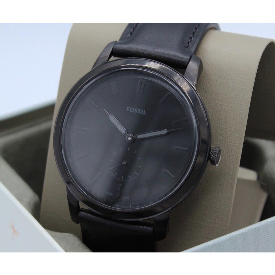 Fossil The Minimalist Slim Black Leather Men`s FS5447 Watch