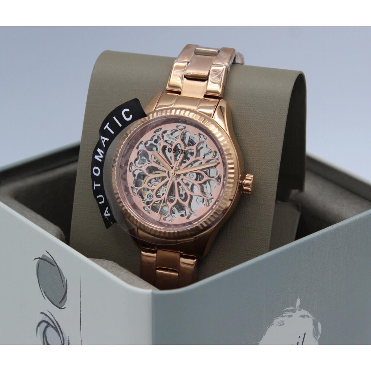 Fossil rose on sale gold automatic watch