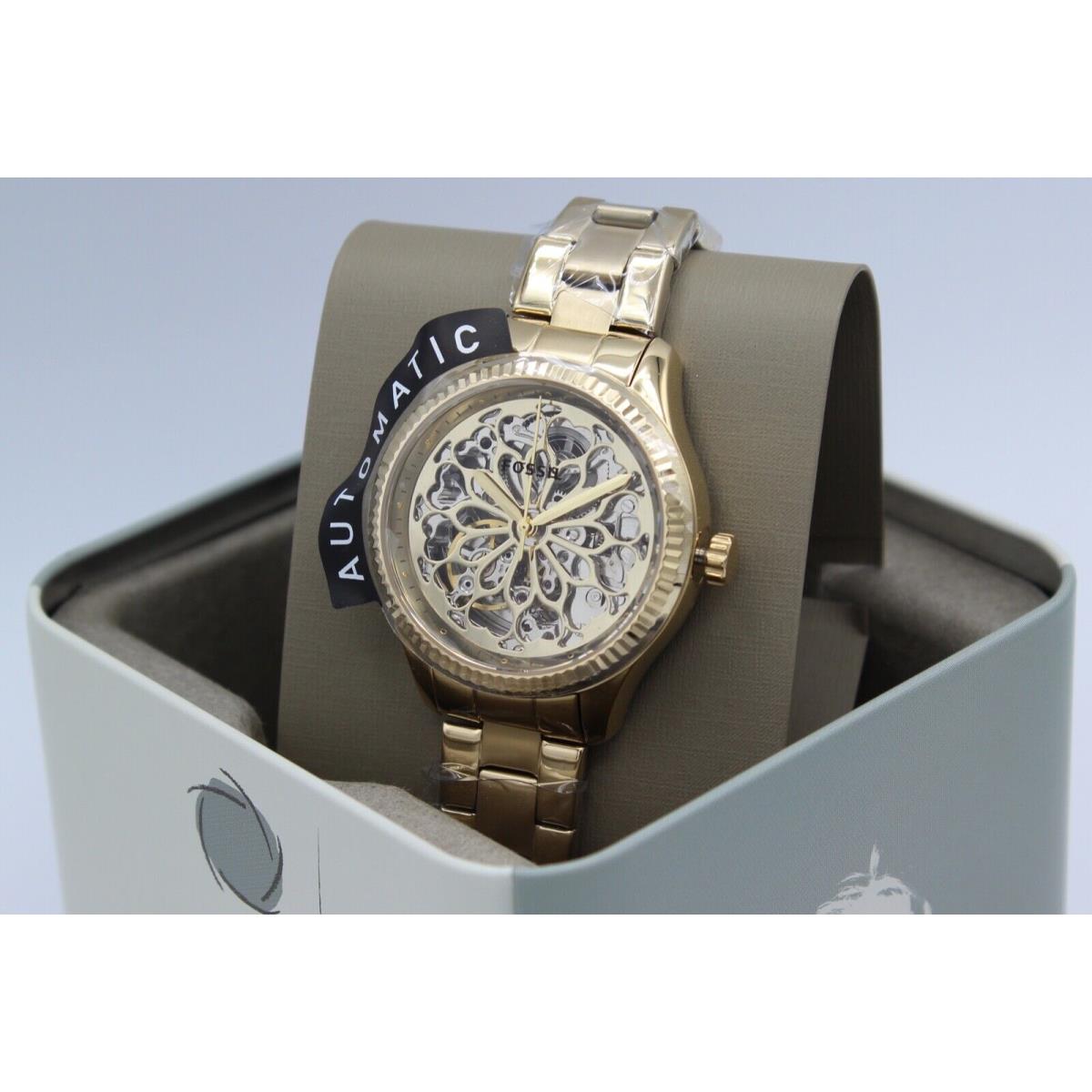 Fossil Rye Automatic Skeleton Gold Women`s BQ3755 Watch