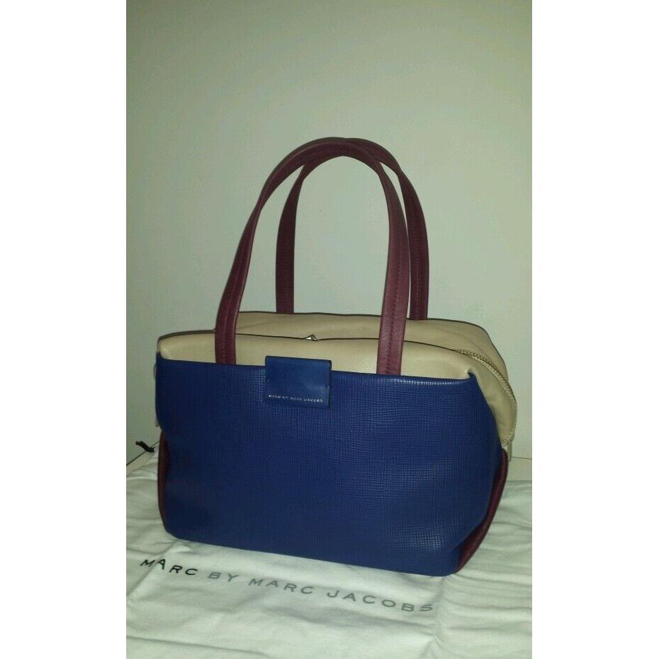 Marc BY Marc Jacobs `medium Box` Leather Satchel Blue