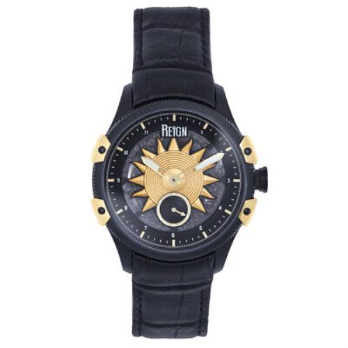 Reign Solstice Automatic Semi-skeleton Watch - Black/gold