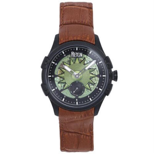 Reign Solstice Automatic Semi-skeleton Watch - Brown/green