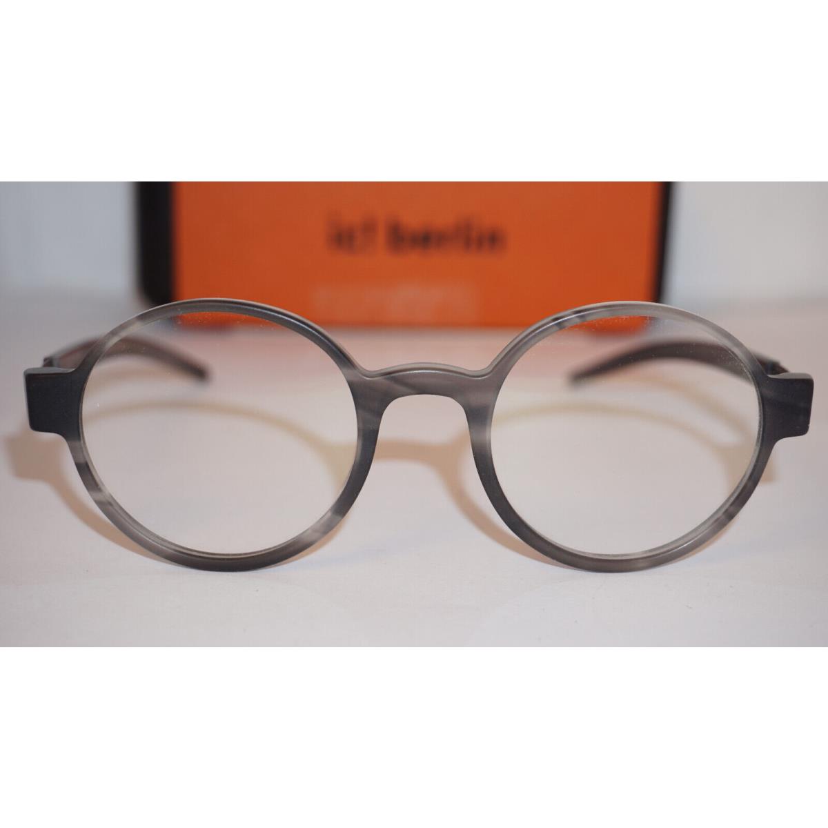 IC Berlin Eyeglasses Ronny S Smokey Round Matt Black 48 23 145