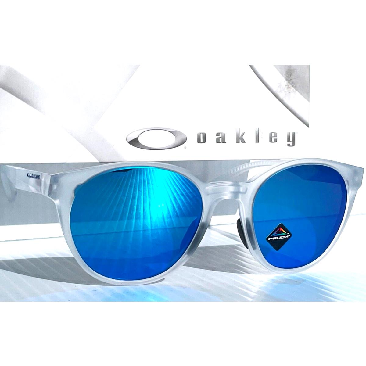 Oakley Spindrift Matte Clear Round Prizm Sapphire Lens Sunglass 9474-04