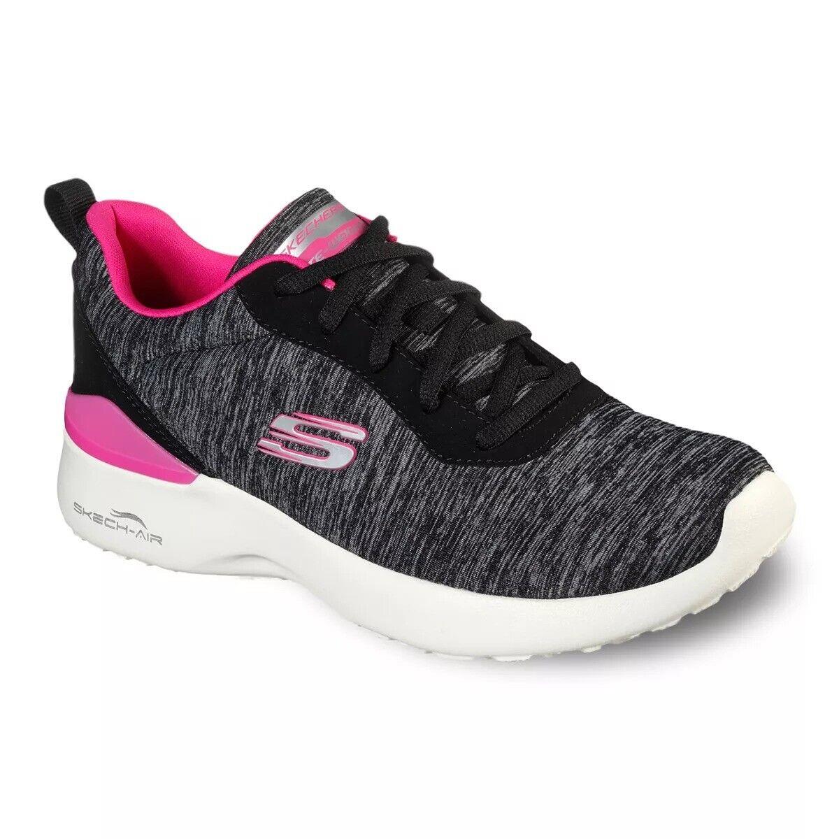 Skechers Skech Air Paradise Waves Women`s Sneakers 8 Wide Black Hot Pink