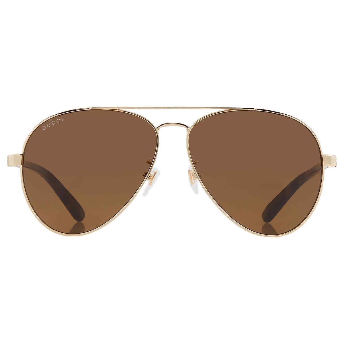 Gucci Brown Pilot Men`s Sunglasses GG1288SA 002 61 GG1288SA 002 61 - Frame: Multi, Lens: Brown