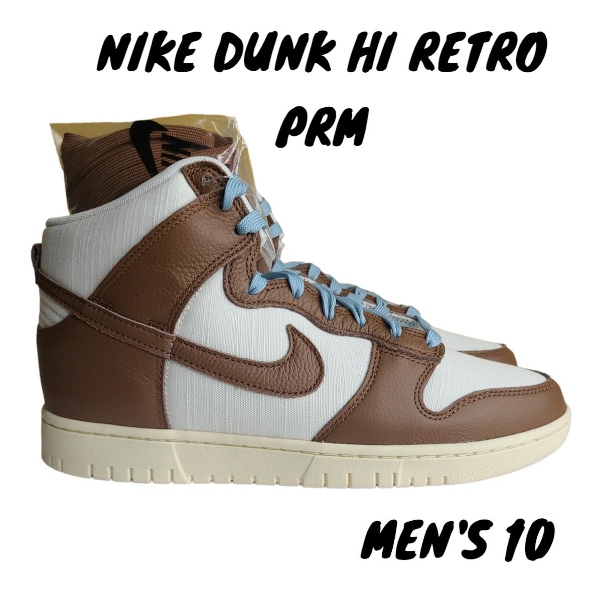 Nike Dunk Hi Retro Prm Pecan Sail Worn Blue Off Noir DQ8800-200 Mens 10 - Brown