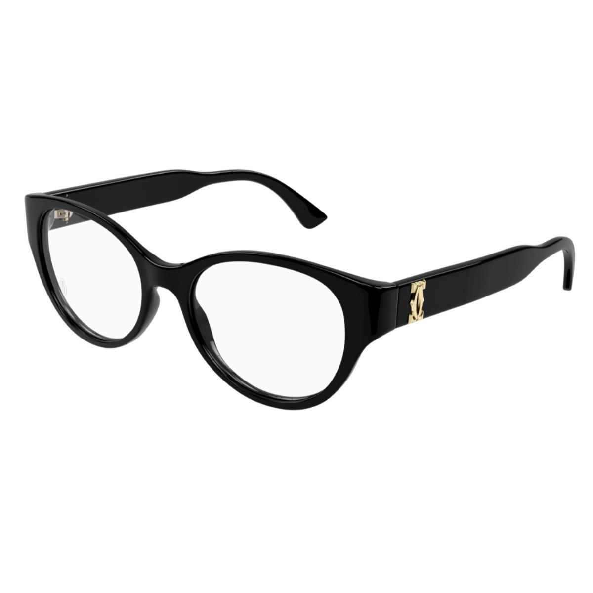 Cartier Eyeglasses CT0315O 001 53mm Black - Double C D Cor