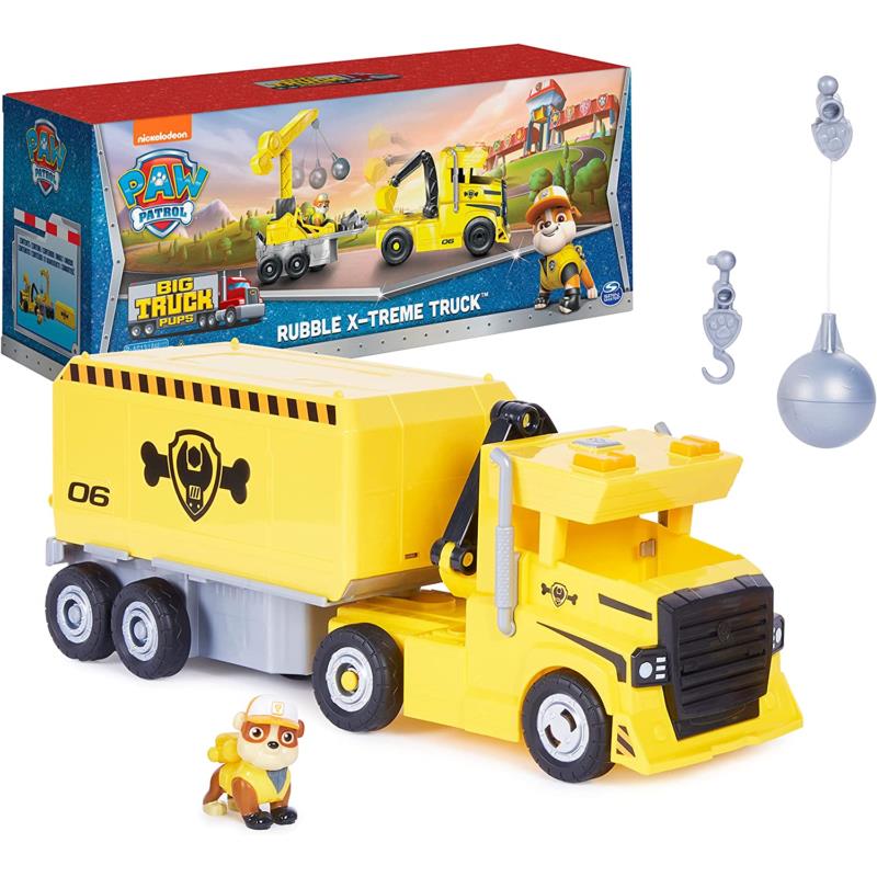 Paw Patrol Rubble 2-in-1 Transforming X-treme Truck with Excavator and Crane Toy