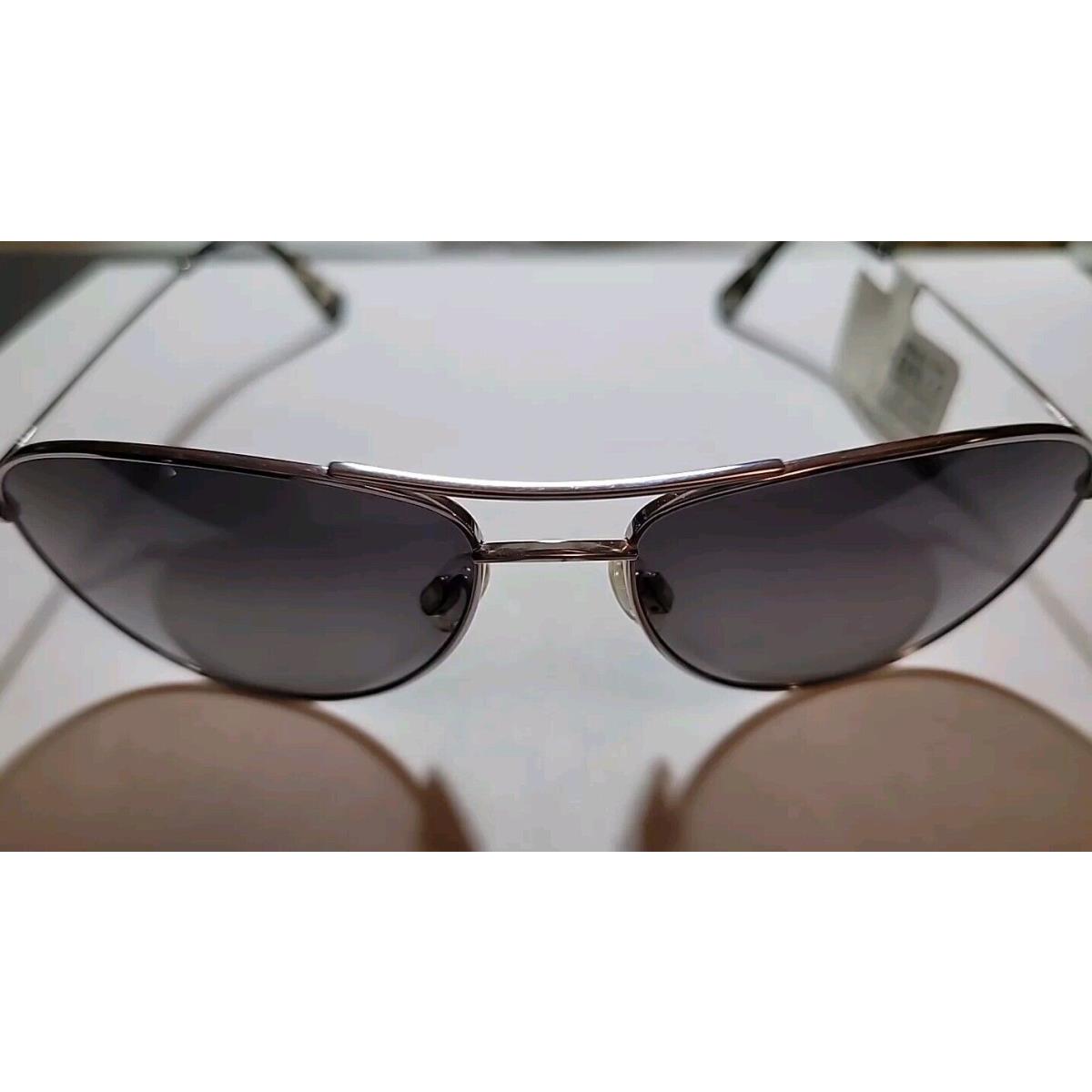 Maui Jim GS245-17 Baby Beach Sunglasses Silver Gray Polarized Aviator - Frame: Silver, Lens: Gray