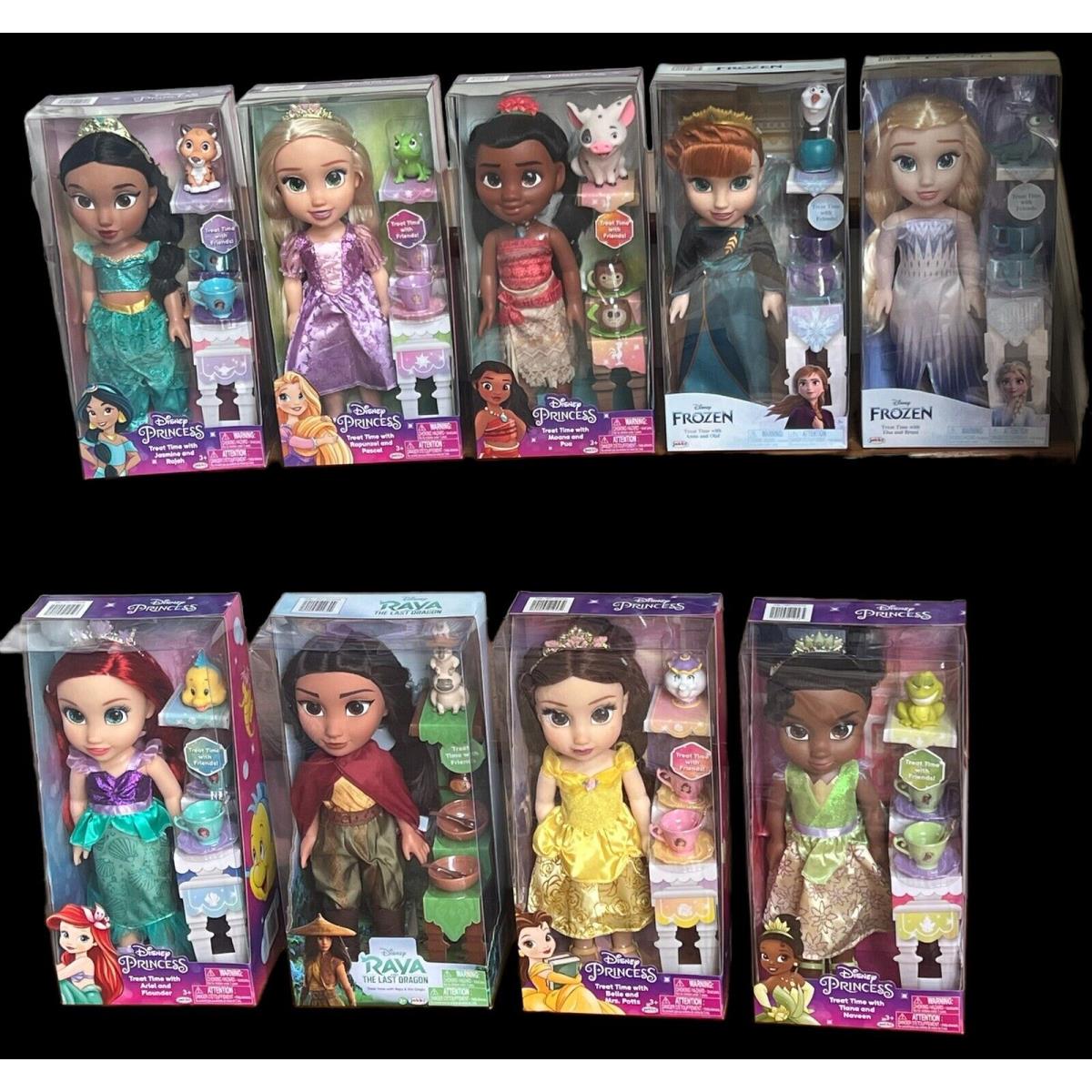 Ultimate Set of All 9 Disney Princess Treat Tea Time 14 Dolls W/pets Rare