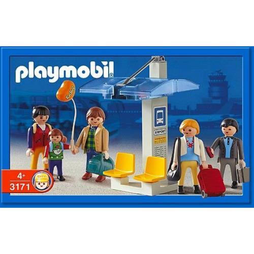 Playmobil Toy Set 3171 Airport Bus Stop with Figures Family Depot Train City
