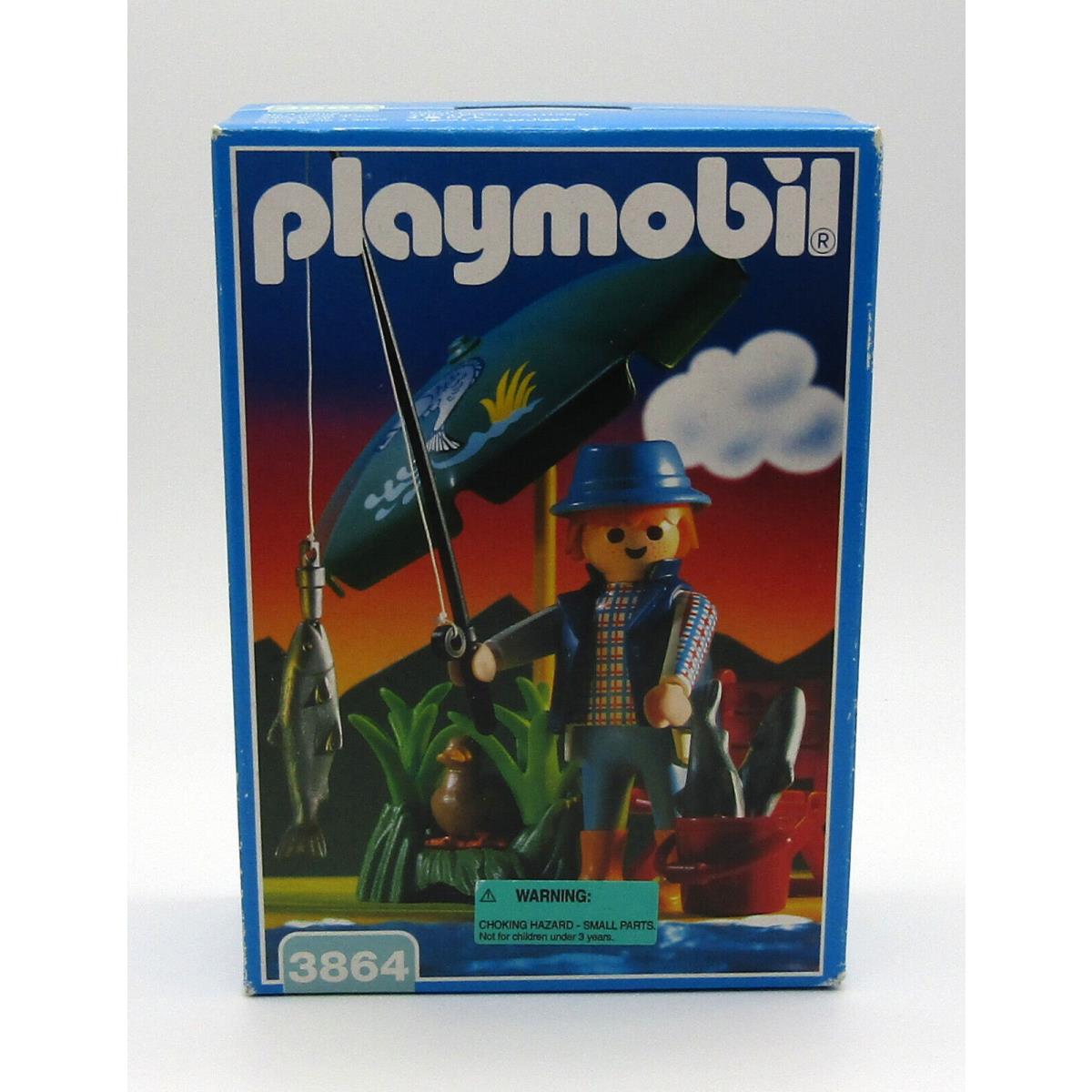 Vintage 1996 Playmobil 3864 Fisherman with Rod Reel Made In Germany