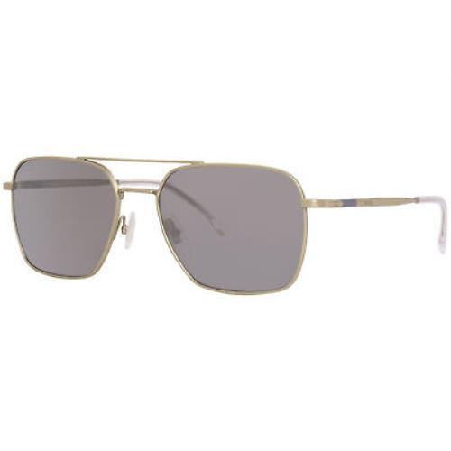 Hugo Boss 1414/S AOZ/T4 Sunglasses Titanium Men`s Matte Gold/silver Mirror 57mm