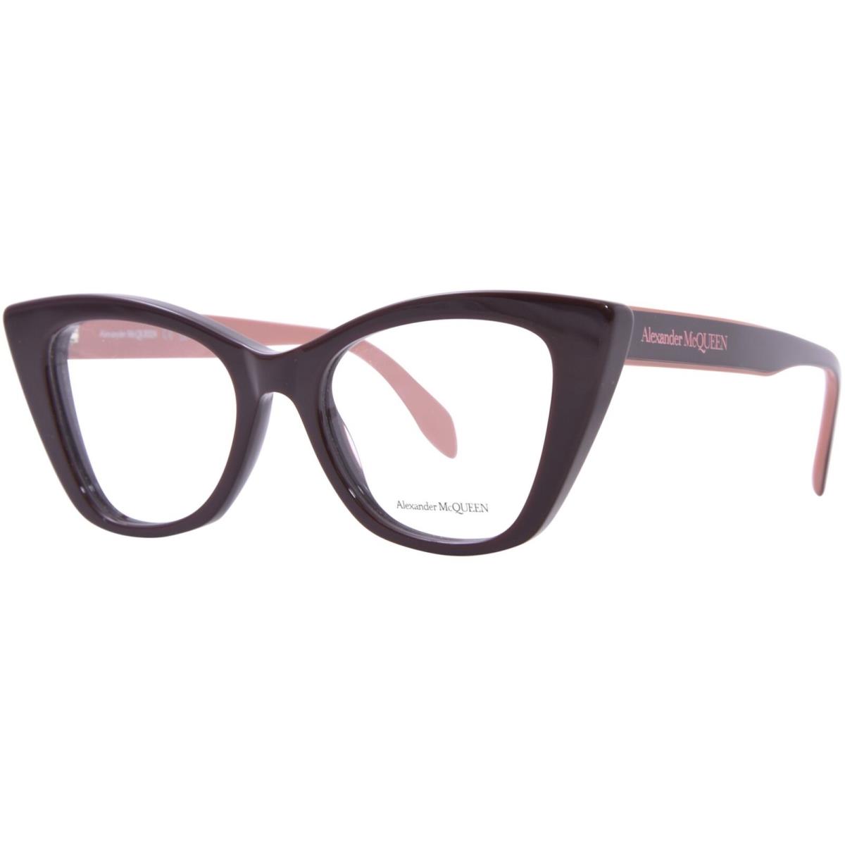 Alexander Mcqueen AM0305O 004 Eyeglasses Women`s Burgundy Trans. Full Rim 50mm