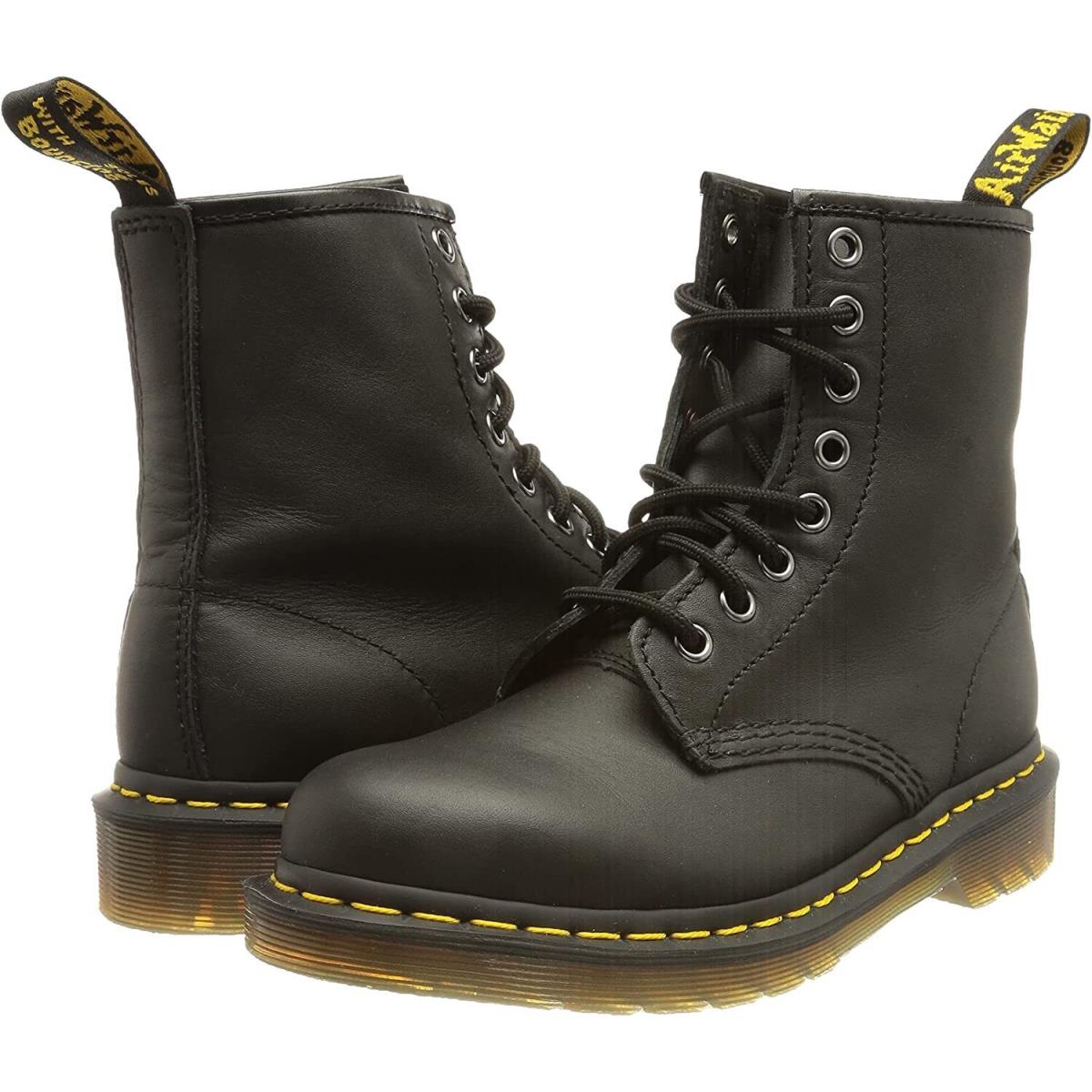 Mens Shoes Dr. Martens 1460 8 Eye Leather Boots 11822003 Black Greasy