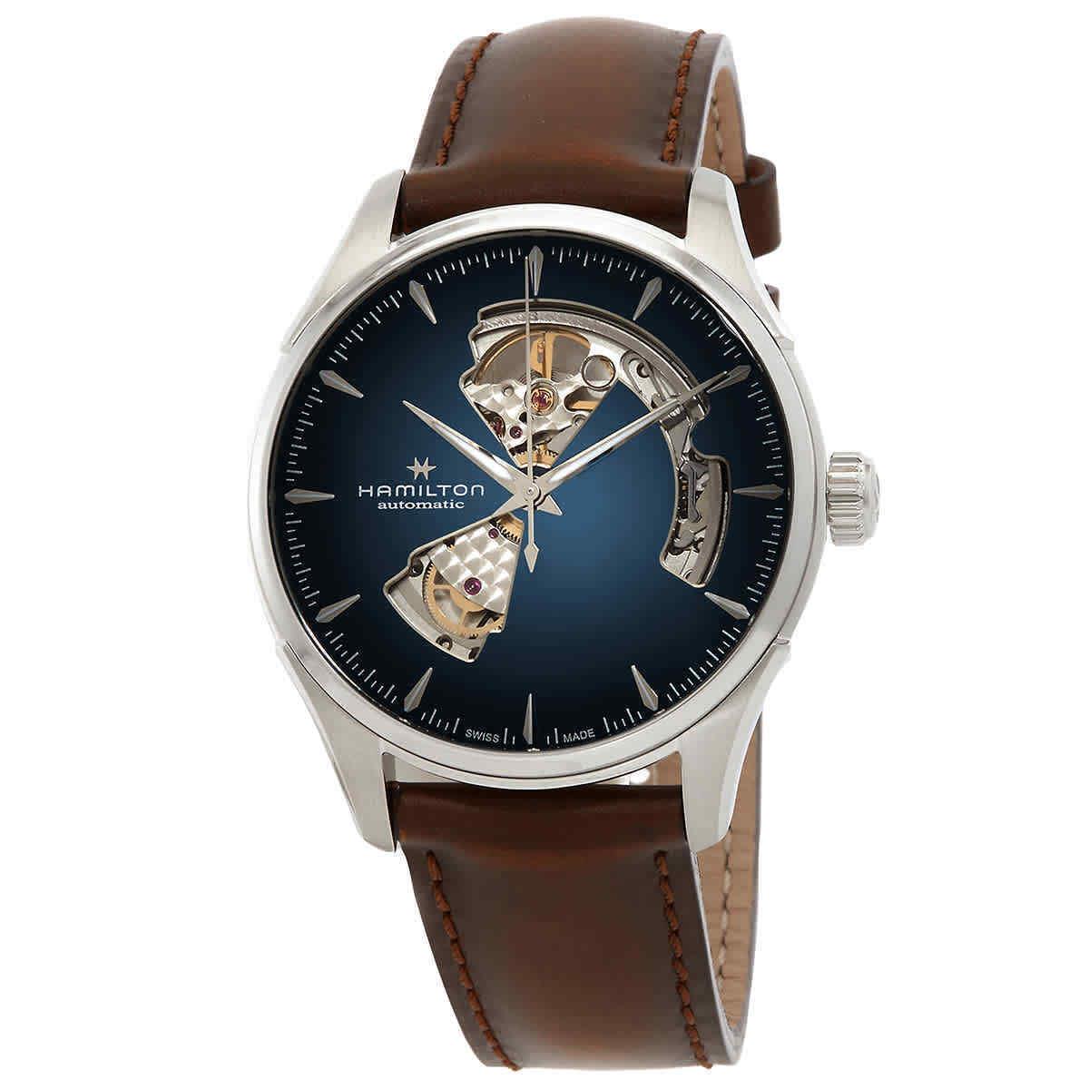 Hamilton Jazzmaster Automatic Blue Dial Men`s Watch H32675540 - Dial: Blue, Band: Brown, Bezel: Silver