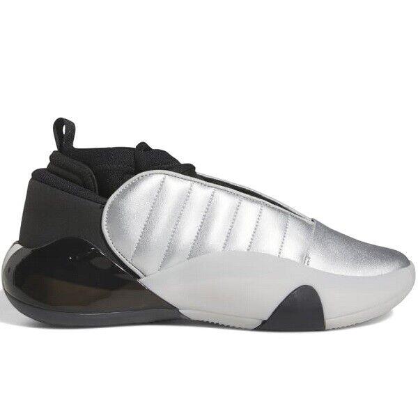 Adidas Harden Vol. 7 Silver Metallic Black HQ3424 Mens Basketball Shoes Sneakers - SILVER METALLIC/CORE BLACK/GREY ONE , SILVER METALLIC/CORE BLACK/GREY ONE Manufacturer