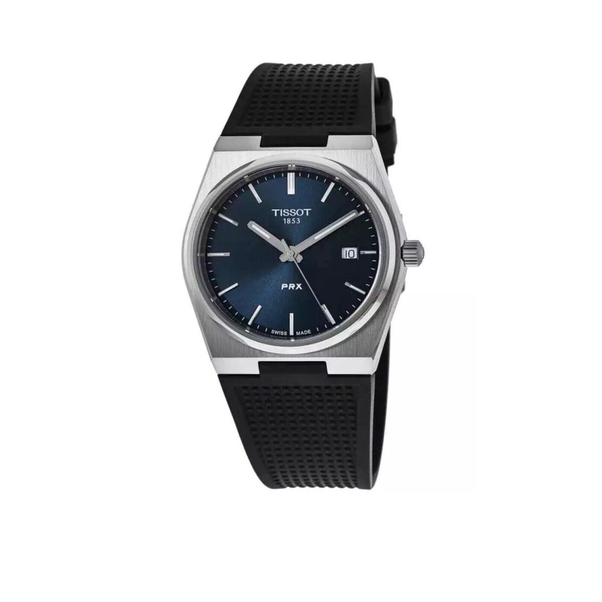 Tissot Prx Blue Dial Rubber Strap Men`s Watch T137.410.17.041.00