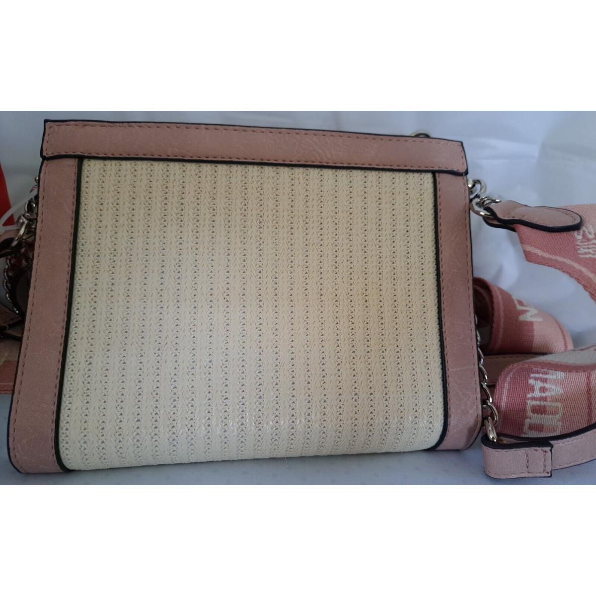 Steve Madden Bgreer Woven 2 Strap Crossbody Bag. Natural Blush